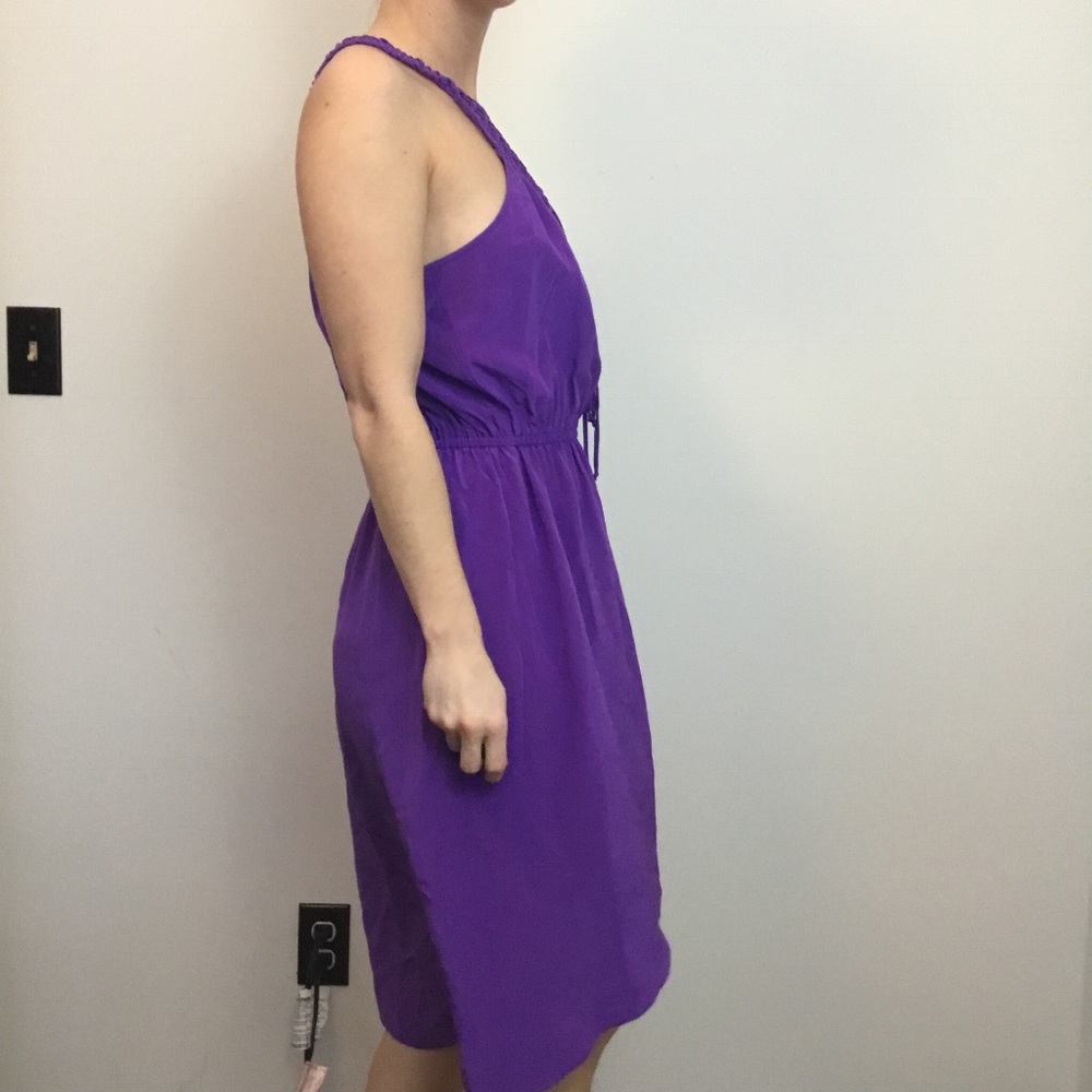 Rebecca Taylor Purple High Neck Netted Dress - Picture 4 of 8